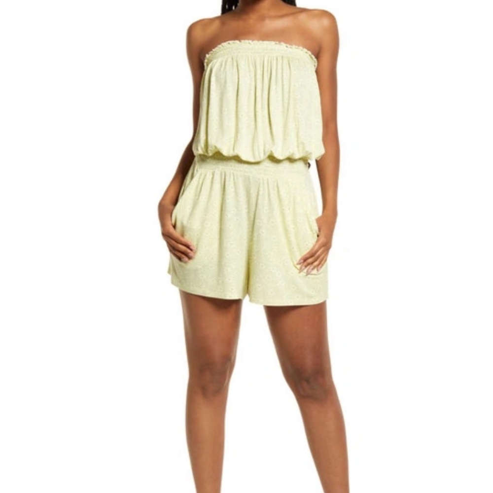 BP Strapless Floral Romper Sz M